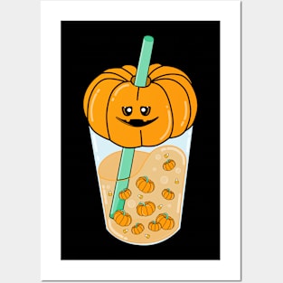 Pumpkin spice halloween latte Posters and Art